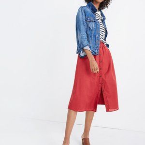 Madewell - Palisade Button-Front Midi Skirt
